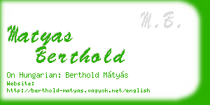 matyas berthold business card